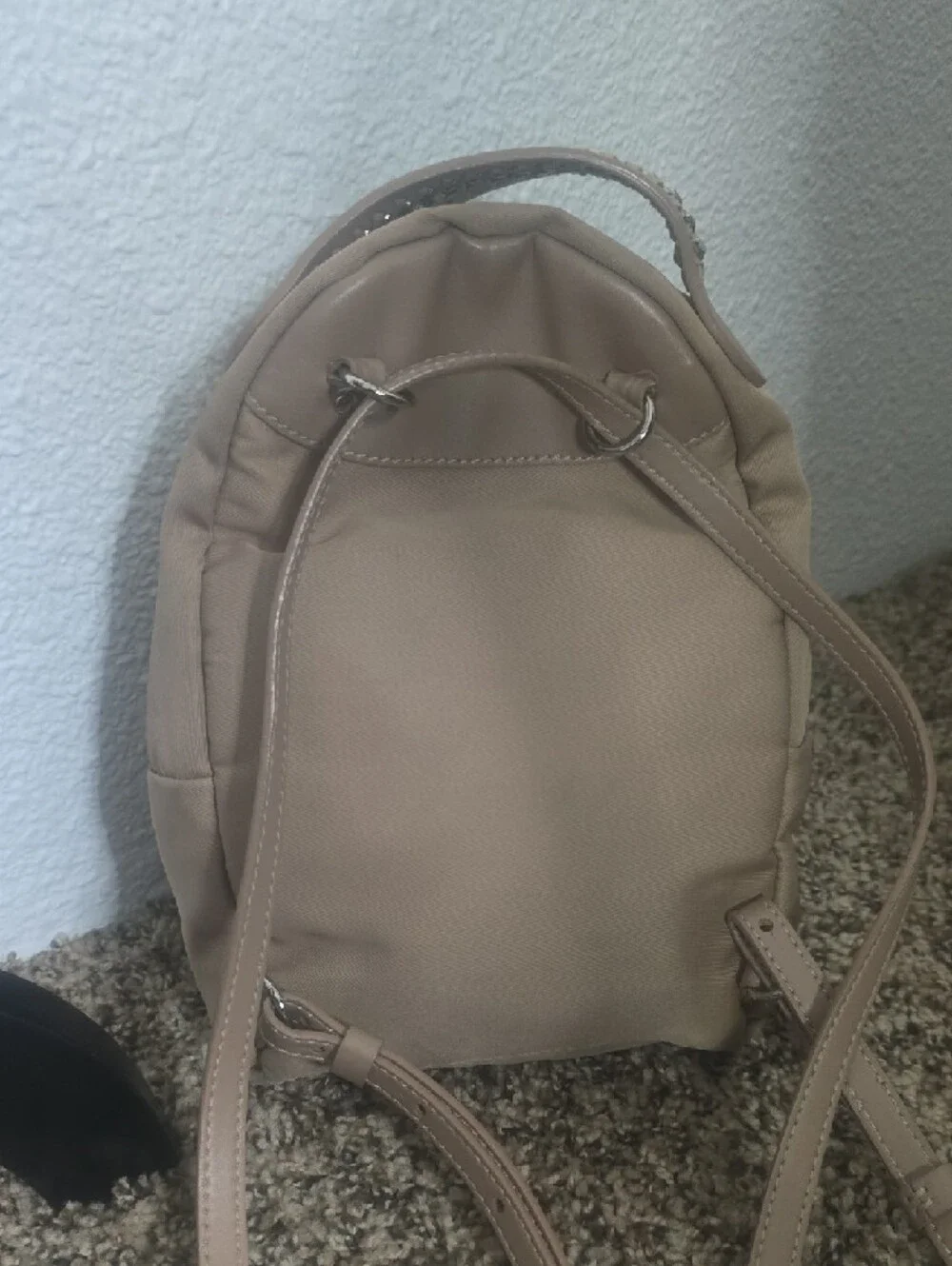 Stella McCartney Beige Mini Backpack W/ Silver Chain Trim/Hardware (VERY GOOD)✨️